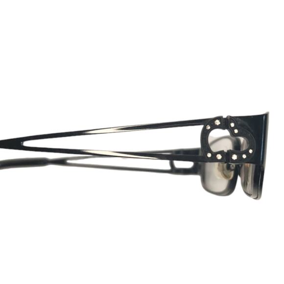 Bebe Brighten Black Heart Rhinestone Metal Reading Eyeglass Frames & Bebe Case - Picture 5 of 7